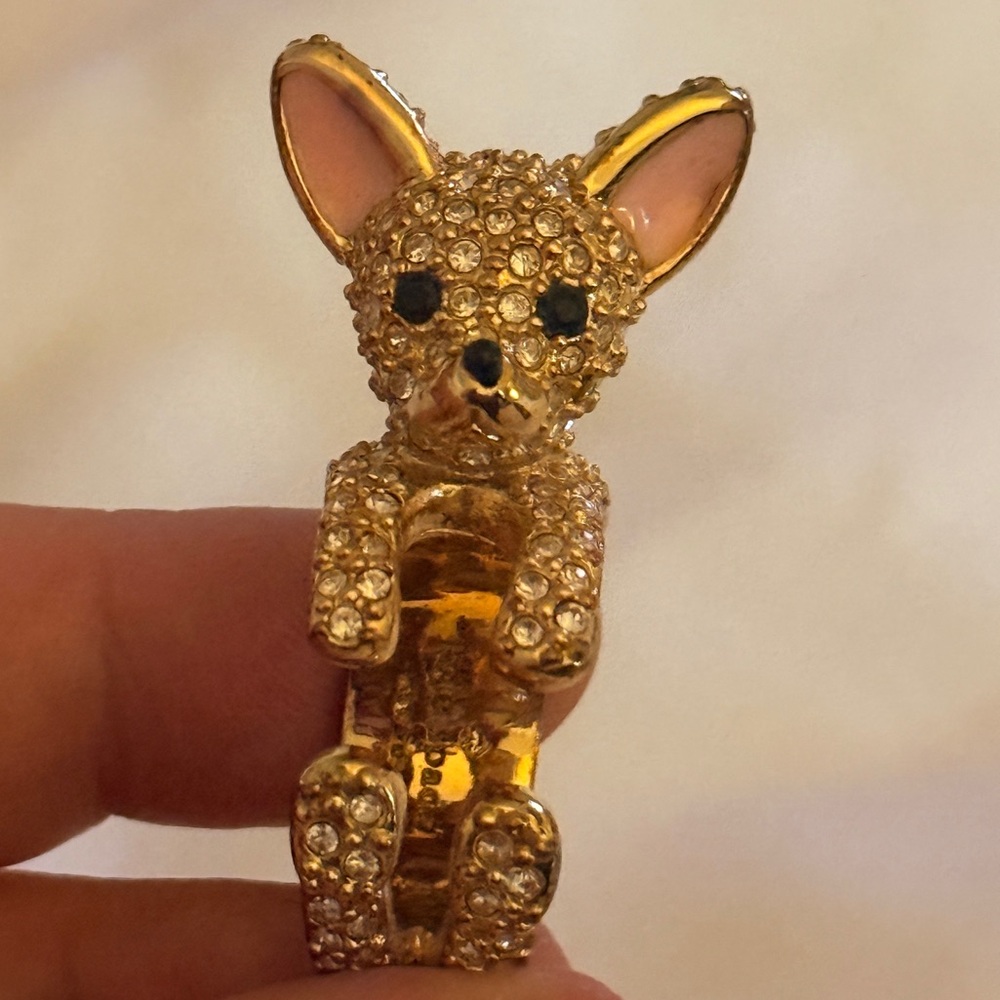 Kate Spade Gold Chihuahua Dog Ring